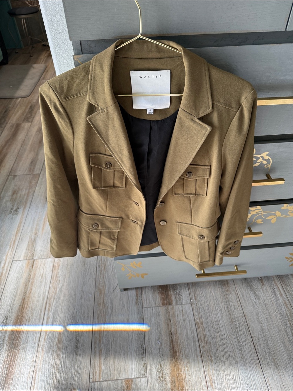 Walter Women's Khaki Utility Blazer Jacket
